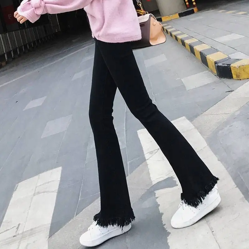 

2019 Spring Summer Slim Jeans For Women Skinny High Waist Jeans Blue Denim Pencil Pants Stretch Flared Pants Plus Size