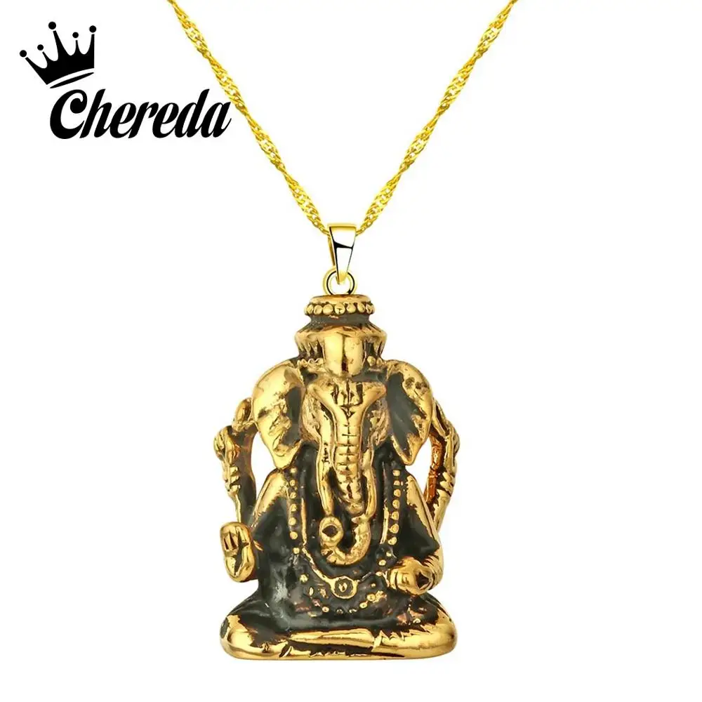 

Chereda Biker Elephant God Pendant Necklace Bird Gold Fashion Choker Cute Tortoise Bird Jewelry Collar