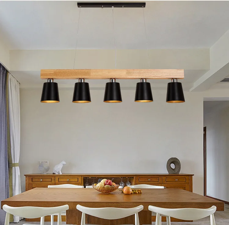  Oak Wood White Chandelier Ceiling Lamp Fixture Modern Nordic Japanese Hanging Light Lustre Avize Ho - 1000006257584