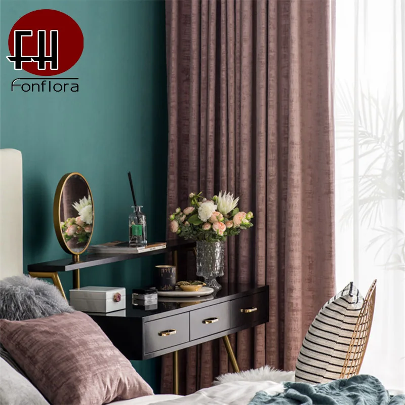 Us 6 76 48 Off Luxury Blackout Velvet Curtain For Living Room Curtains For Bedroom Red Curtains On The Window Embossing Chaos Pattern Drapes In