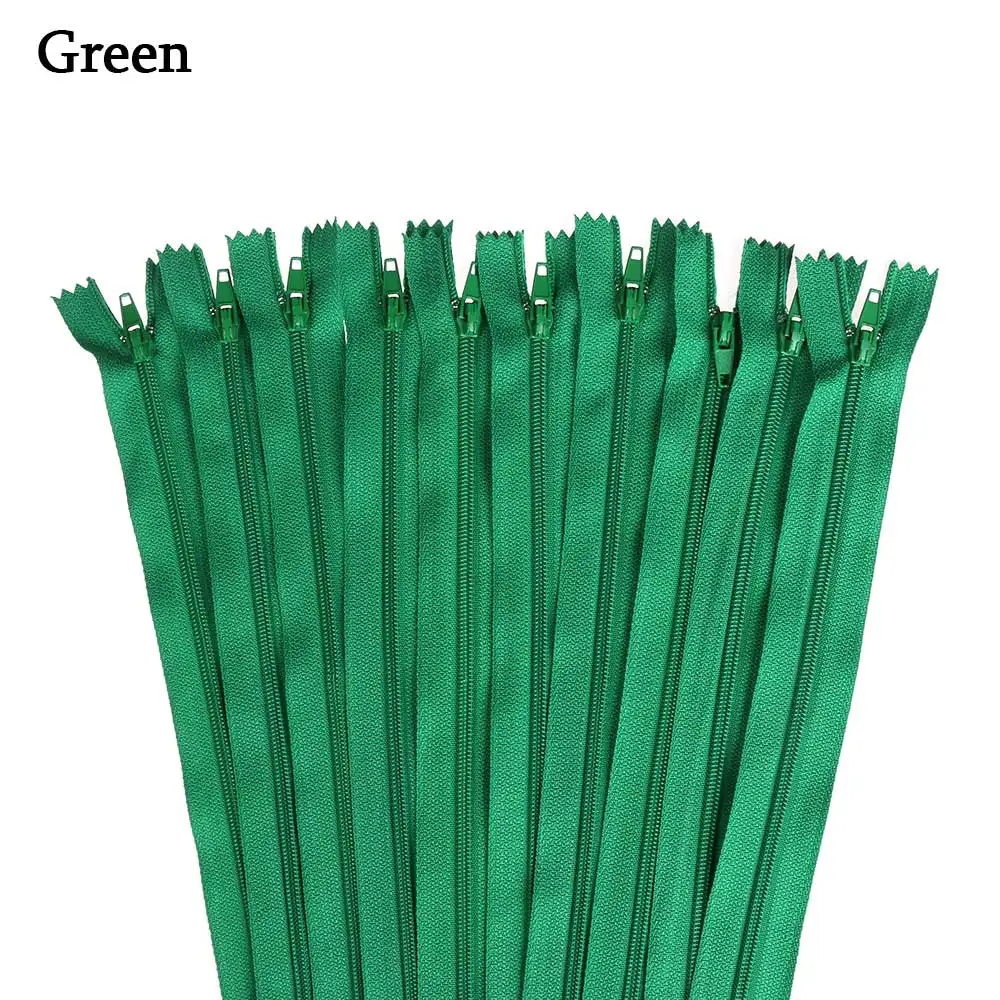 10 шт. 20 см длина Красочные Нейлоновые катушки невидимые молнии портной для брюк одежда швейная для шитья одежды - Цвет: dark green