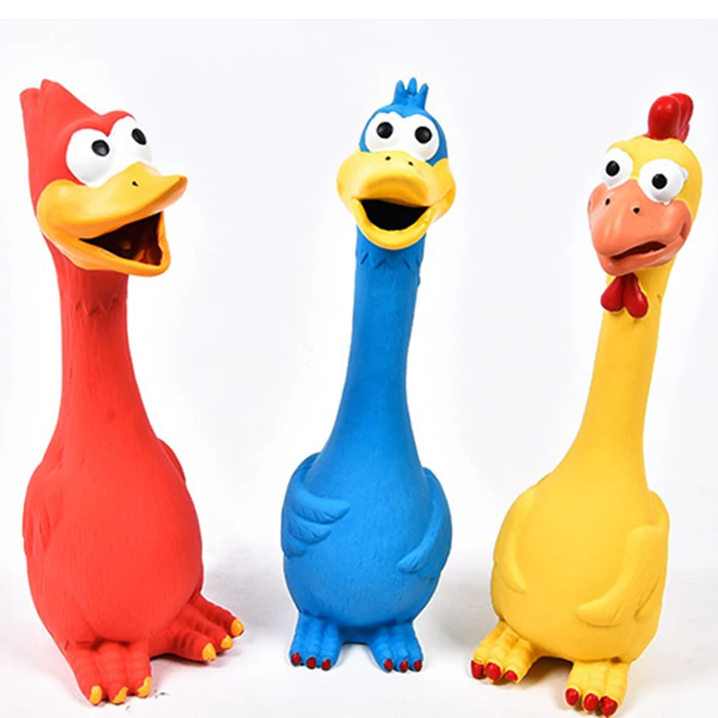 Cute Funny Screaming Chicken Big  Puppy Interactive Chewing Depressurize Chicken Dog Toy Cleaning Teeth Small Pet Squeaker Toy11