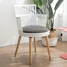 Современный дизайн пластиковый и твердый деревянный Мягкий Обеденный стул со спинкой, мягкий чехол для отдыха стул, лофт модный дизайн стул