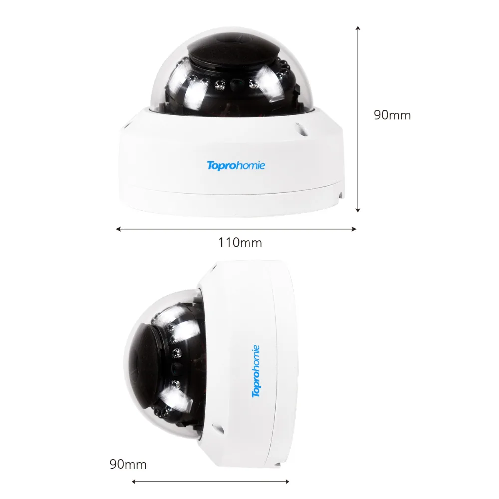 Toprohomie HD 720 P 960 1080 48 V POE IP Камера IP66 Антивандальная в/открытый купол безопасности onvif
