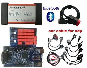 

2018 new GOOD Quality Green PCB board Multidiag Pro+ with Bluetooth diagnostic Car/Truck OBD2 Scanner free shipping+8car cables