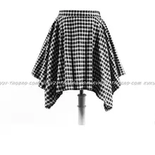 Опрятный стиль нерегулярные развертки высокой талии короткая юбка плиссе, старинные плед женщина юбка