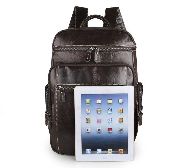 

Augus Chocolate School Backpack Vintage And Durable Travelling Bag For Teenager Large Capacity Laptop Bag For Business Men 7202Q