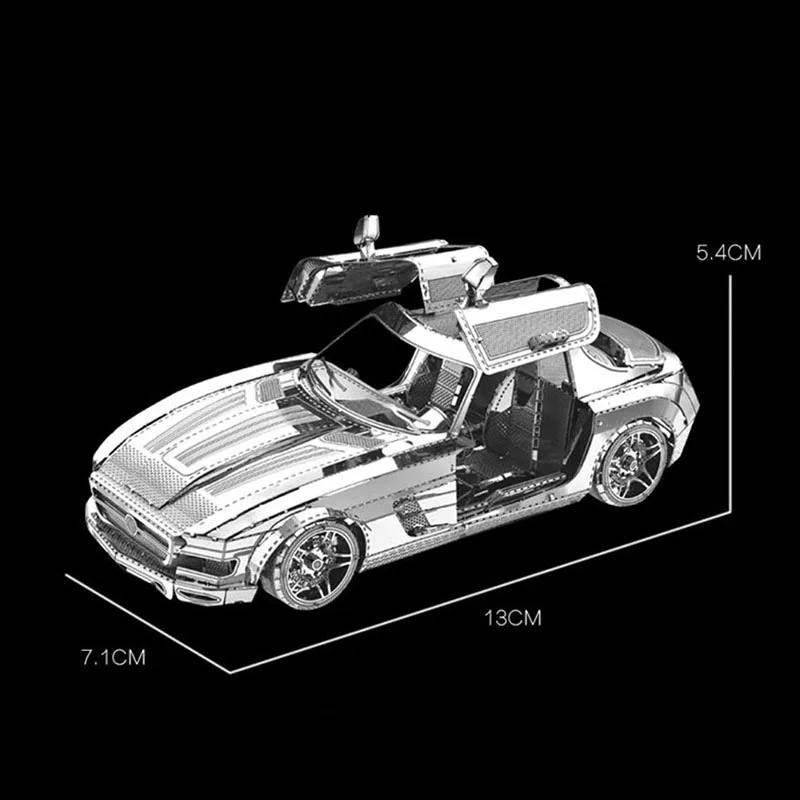 3D DIY металлическая головоломка из нержавеющей стали в Военном Стиле бронированный автомобиль/дорожное строительство стереоскопическая Сборная модель головоломки детские игрушки - Цвет: Racing car