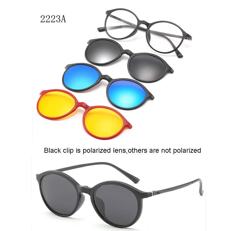 

3 lenes Magnet Sunglasses Clip Mirrored Clip on Sunglasses clip on glasses Men Polarized Custom Prescription Myopia