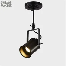 Черный кованый E27 Потолочный Светодиодный точечный светильник винтажная одежда магазин обуви промышленный Светодиодный точечный светильник освещение