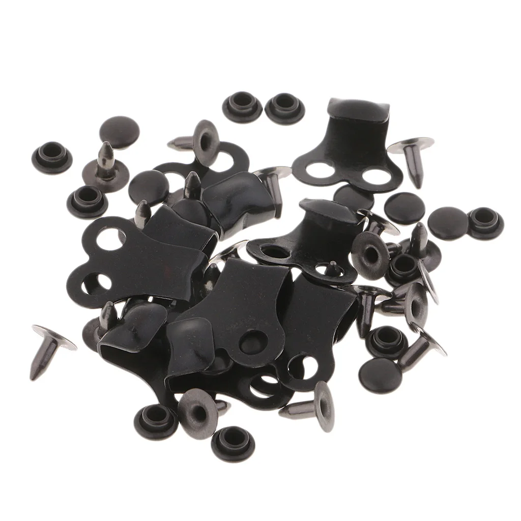10 Sets Boot Lace Hooks Lace Fittings with Rivets for Outdoor Hiking Camping Climb Accessories