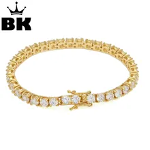 3 мм/4 мм/5 мм хип-хоп 1 ряд медный Теннисный Браслет Micro Pave кубический циркон золото Bling ювелирный браслет мужской 7 дюймов 8 дюймов