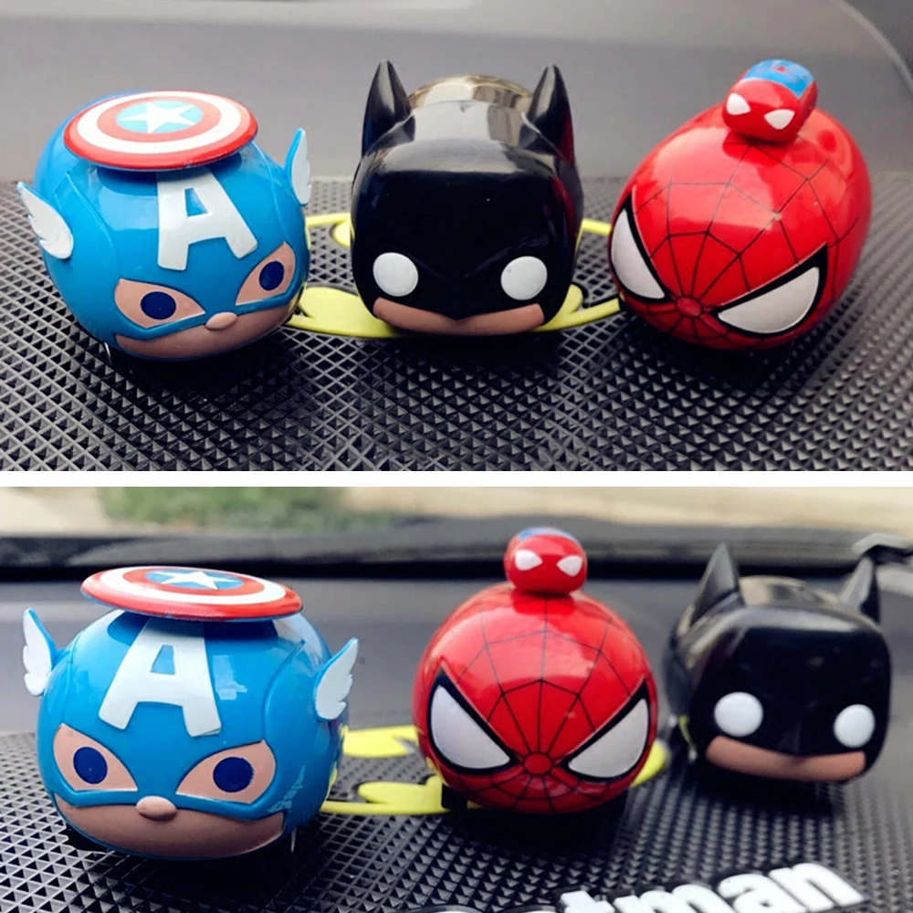 Car Accessories Ornament Cartoon Batman Spider Man Captain Car Model
