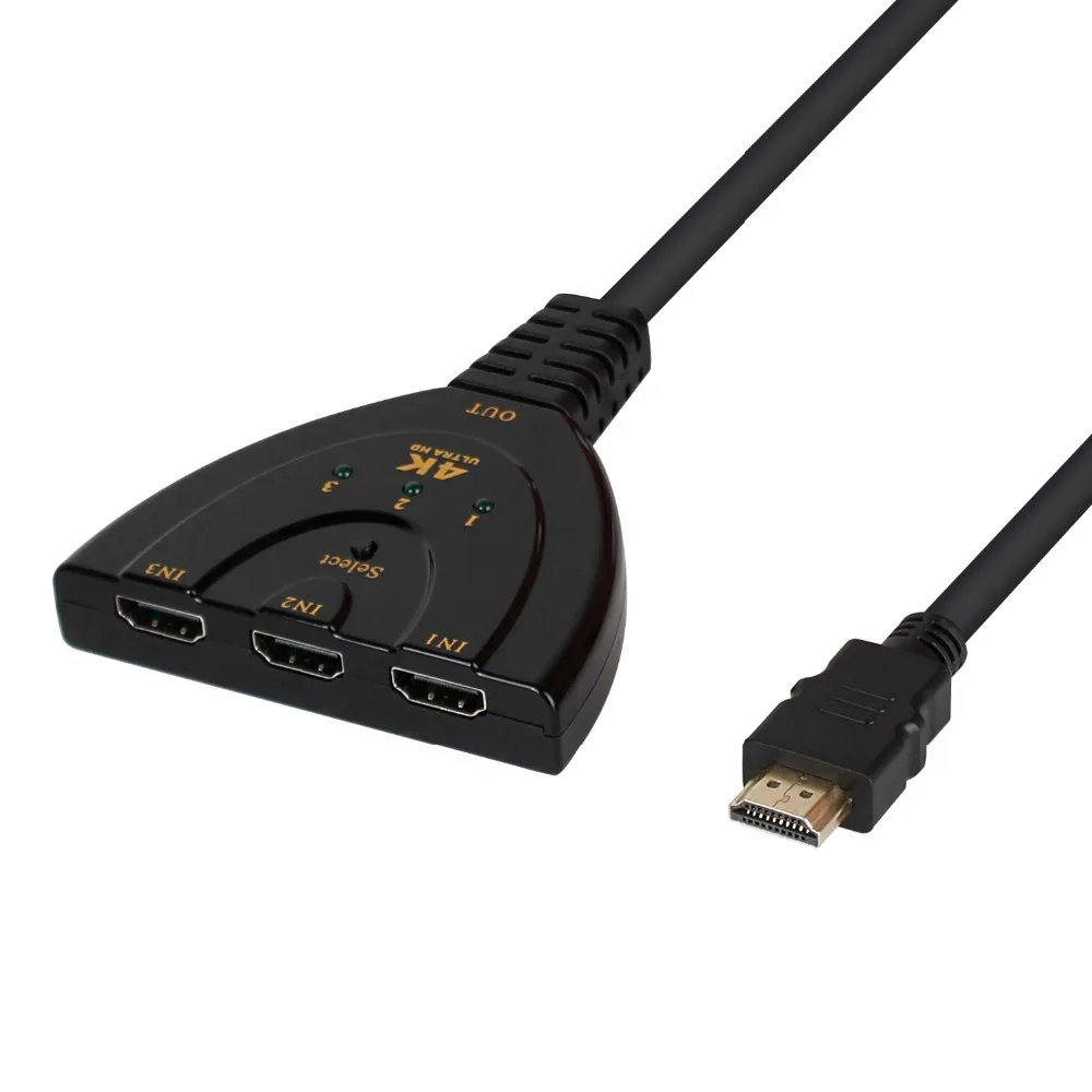 Larryjoe 4K* 2K 3D Mini 3 порта HDMI переключатель 1.4b 4K Коммутатор HDMI разветвитель 3 в 1 выход порт концентратор для DVD HDTV Xbox PS3 PS4 1080P