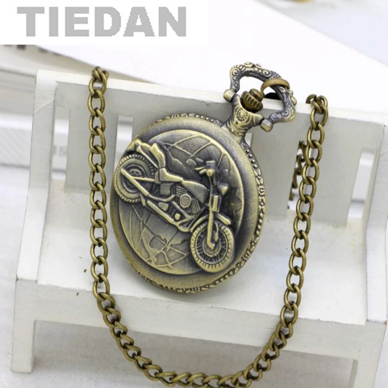 Buy TIEDAN Brand Antique Bronze Motorcycle Motorbike Pocket & Fob Watches Men