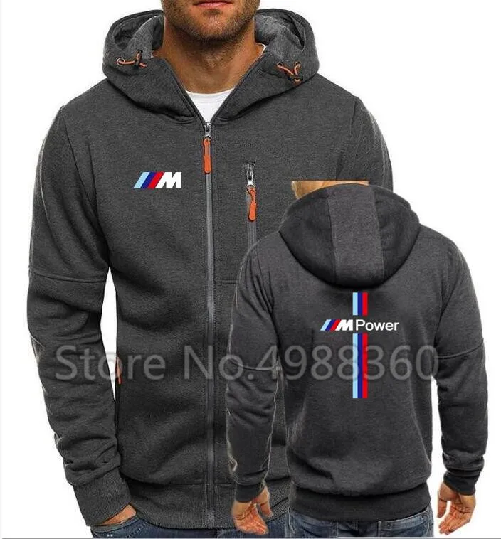 

Bomber Jacket Men Autumn Winter Thick Warm Fleece Zipper Coat For Mens Sportwear Tracksuit Male Bmw M Power Print Hoodies