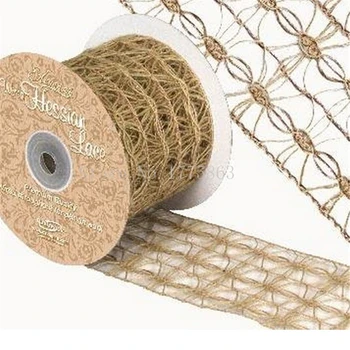 

2 meters Christmas Decor Burlap Natural Wired Hessian Lace Ribbon 70mm AA7893