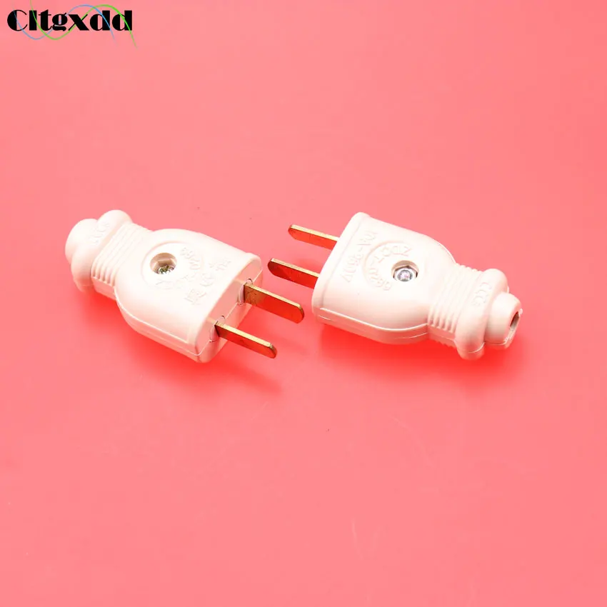 

cltgxdd 5~30pcs 2pin AC 10A 250V power socket Male Electrical Socket Plug for Extended Power Cord Connector 2 pin