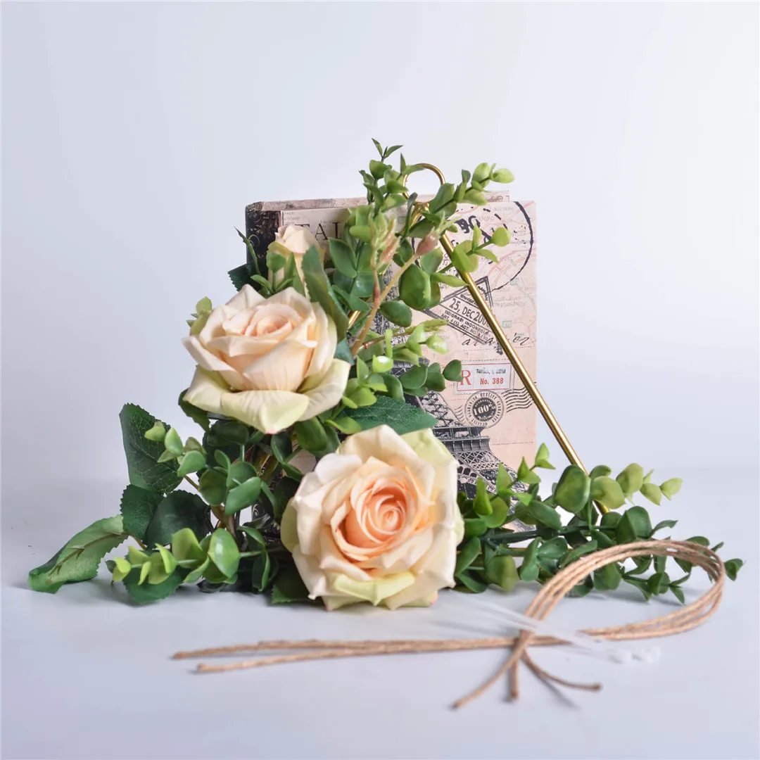 Железный цветочный венок, искусственные цветы, настенный декоративный венок для свадьбы, дома, вечерние украшения двери