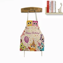 Owl Apron Cooking For Gift Cartoon Apron Funny Novelty BBQ Party Apron Naked Men Women Kitchen Cooking Apron Delantal Cocina