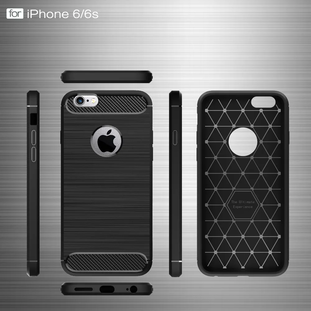 XBON Ultra thin TPU Siliconen Case for iPhone 6 6s shock proof Carbon Fiber cover case voor plus |