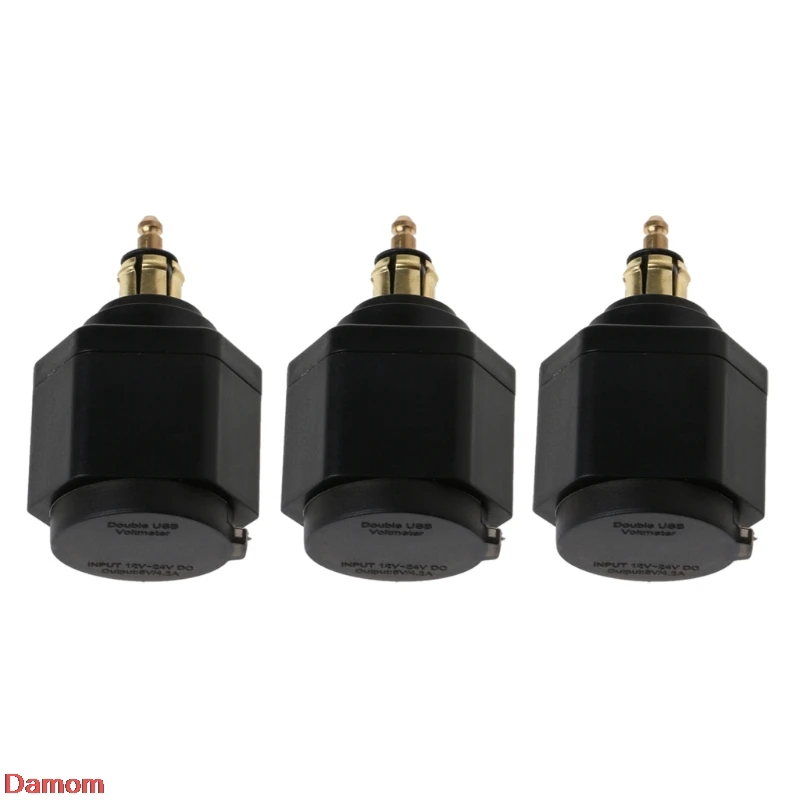 

Motorcycle Dual USB Charger DIN Socket Plug 4.2A Voltmeter Voltage for BMW Style