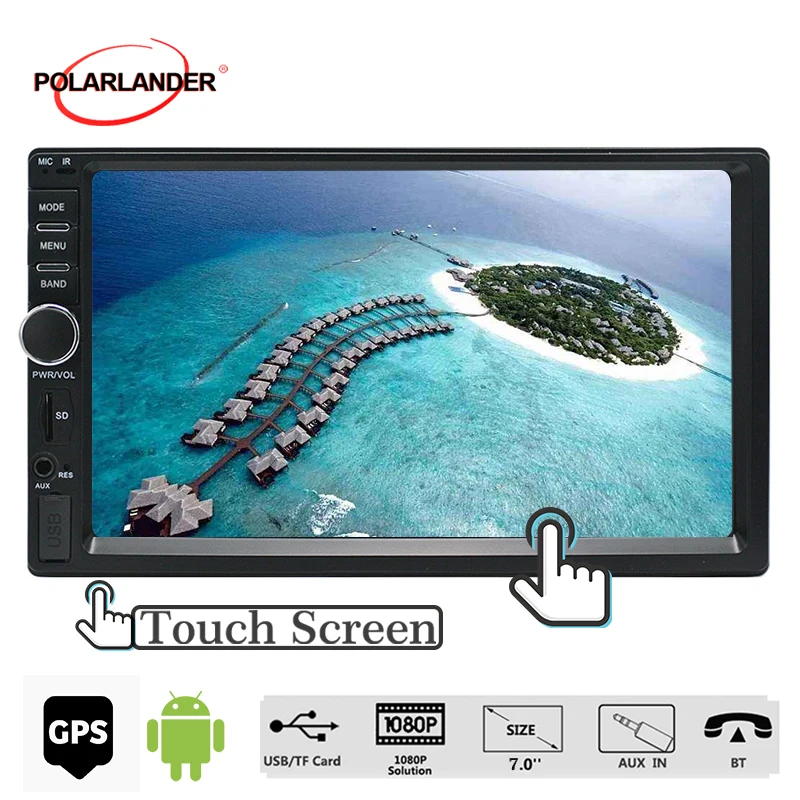 

Touch screen Car Multimedia Player Audio Player Autoradio Stereo 7'' Android Bluetooth USB SD 2din GPS Navigation Car Radio