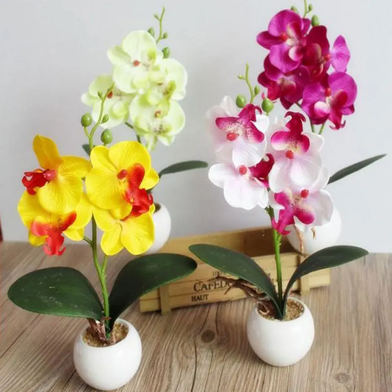 

New Arrival Creative Flowers Fancy Four Butterfly Orchid Meaty Plant Bonsai Flower Arranging Accessories BS