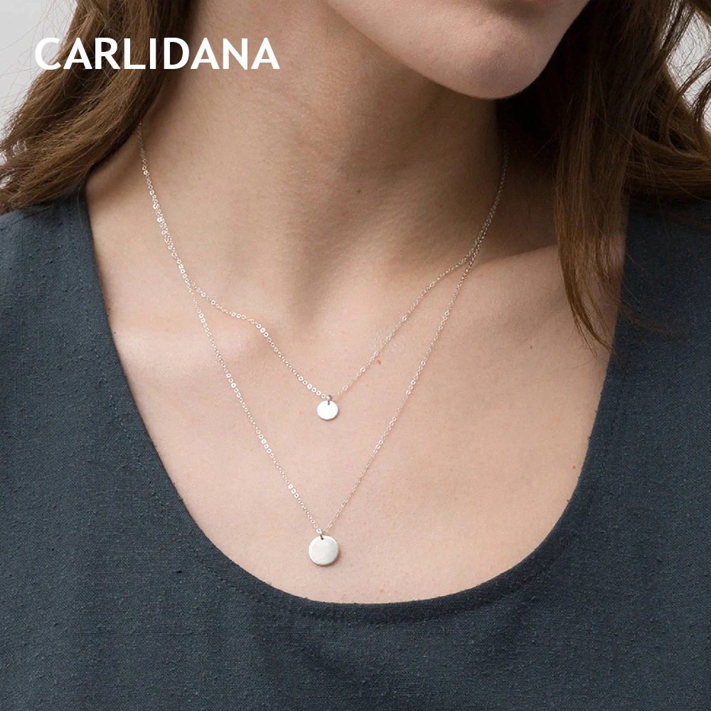 

CARLIDANA korean style women stainless steel necklace women multi layered necklace dainty girls necklace 2019 statement jewelry