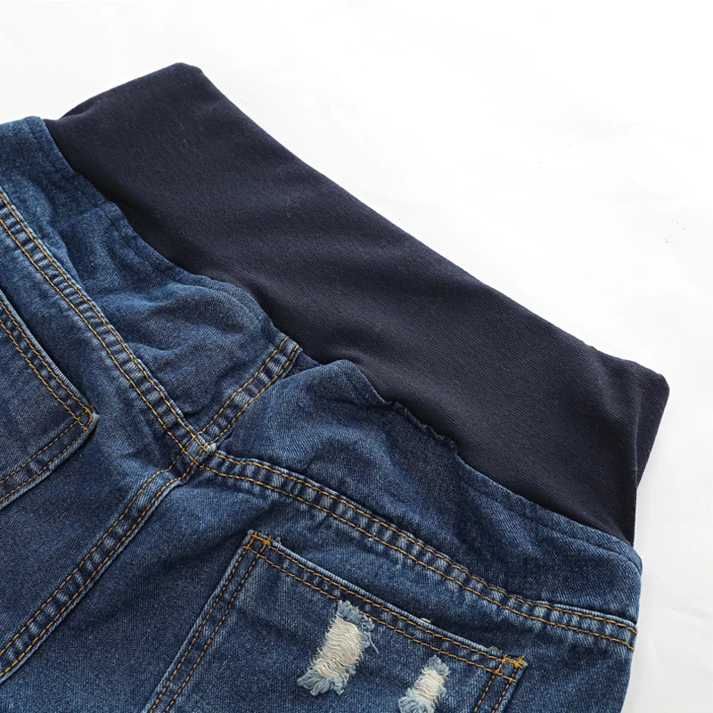 Низкая талия рваные джинсы короткие модные штаны для беременных плюс размер джинсовая одежда эластичная талия Высокое качество оптом и в розницу