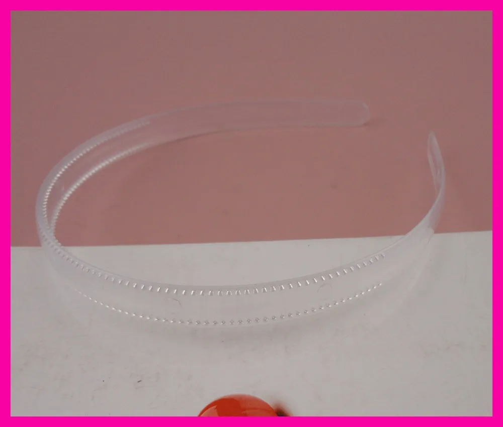 10PCS 12mm transparent white plain round face Plastic Headbands with