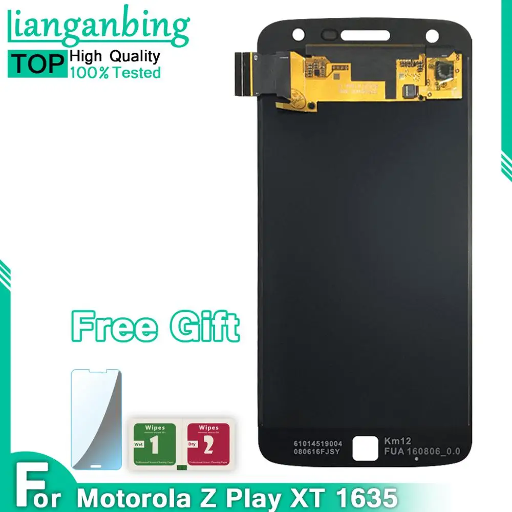 ЖК-дисплей с сенсорным экраном и дигитайзером в сборе для Motorola Moto Z Play XT1635 100%
