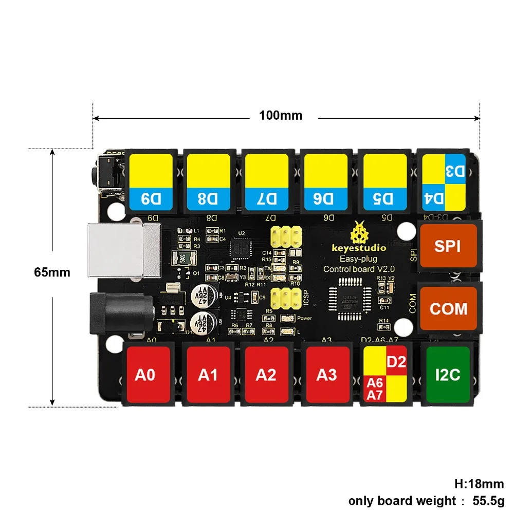 Keyestudio EASY Plug Главная плата управления обновления V2.0 контроллер+ USB кабель для Arduino пара