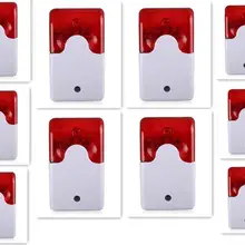 Высокое качество 10 шт./лот 12 В Мини домашняя проводная сирена с красным светом вспышка звук домашний маячок охранной сигнализации системы 110дб Горячая