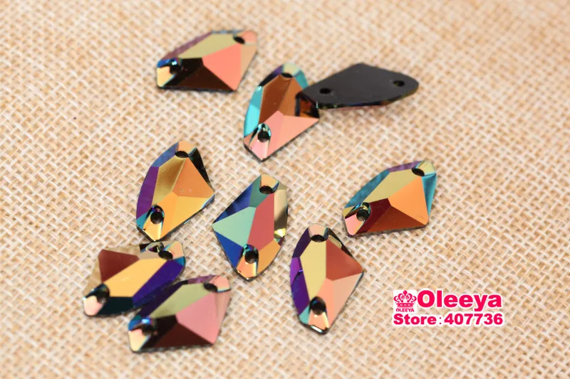 brown ab resin sew on rhinestone black bottom oleeya (4)