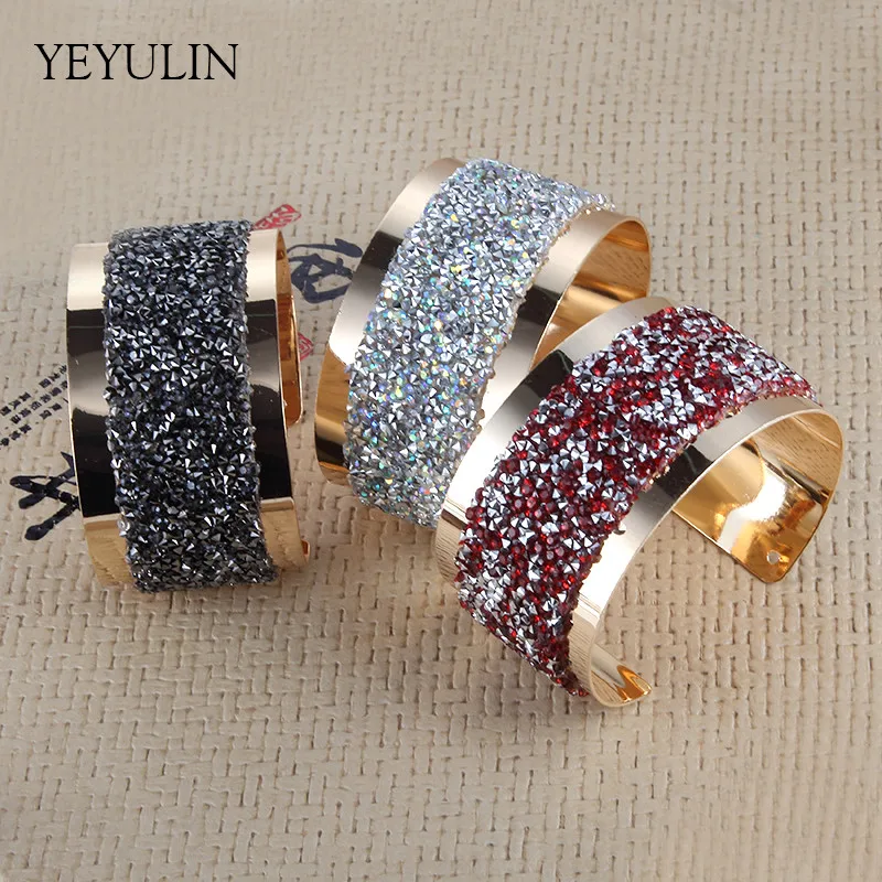 Дизайн, офисные женские браслеты с кристаллами золотого цвета, сплав, широкие браслеты для женщин, браслет, ювелирное изделие, подарок