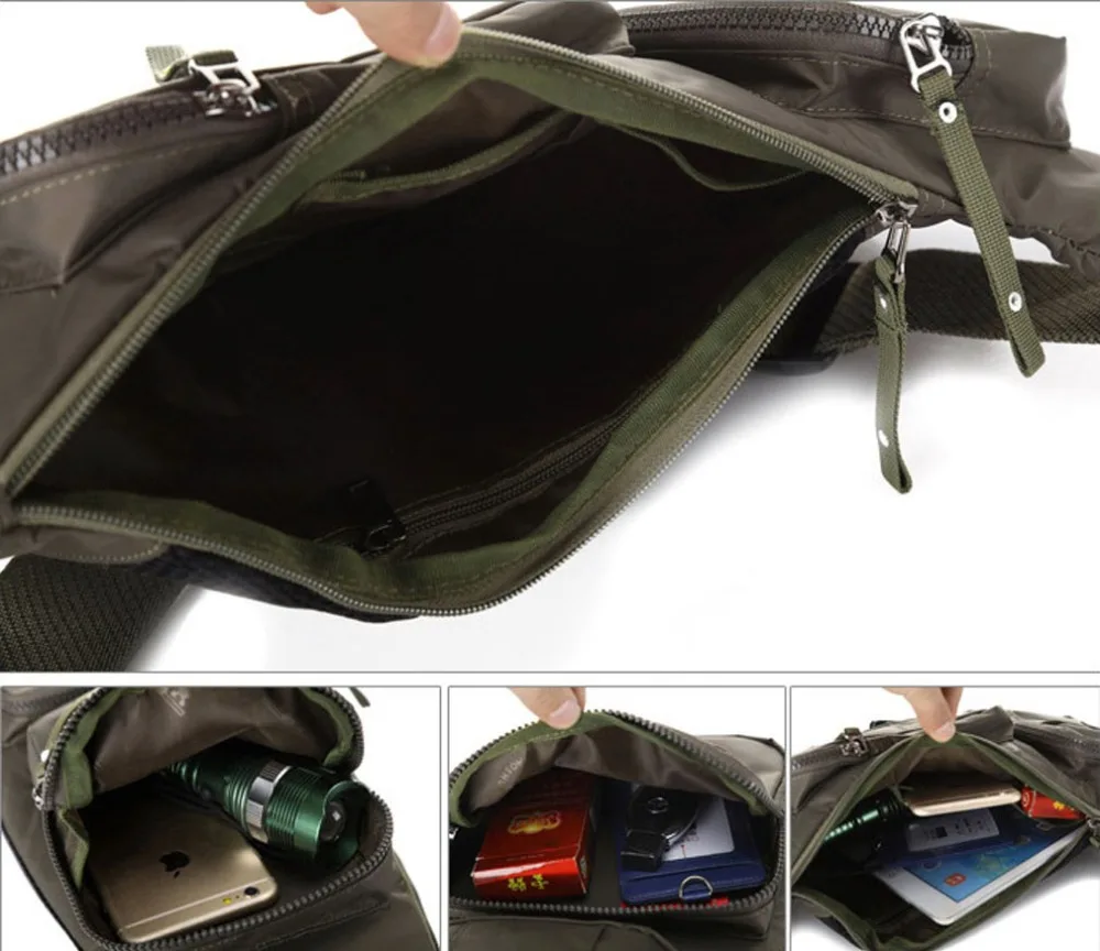  Men's Sling Chest Bag Waterproof Nylon Cross Body Messenger Shoulder Pouch Travel Riding Hiking Cli