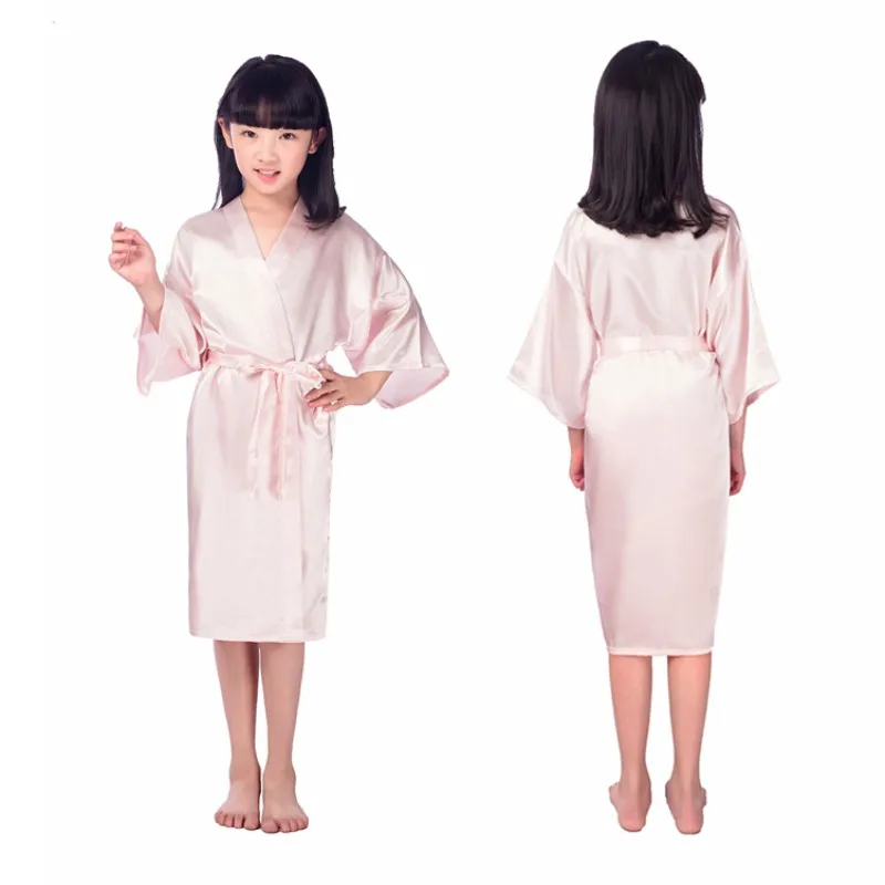 

Summer Fashion Silk Gown Girls Dresses Sleep Kids Clothes Soft Comfortable Robes 3-14 Years
