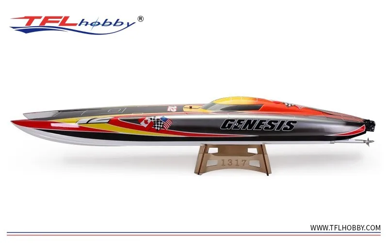 1420mm Length Large Genesis 1132 Catamaran Fiberglass Racing Boat w/ Dual 5684 1000KV Motors / Dual 300A ESCs 3