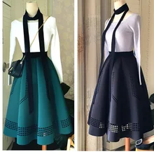 Новое поступление, Весенняя плиссированная винтажная юбка в стиле Хепберн, Saias Na Altura Do Joelho, элегантная юбка-пачка, маятник