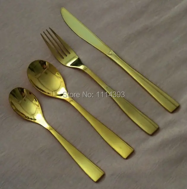 2299 Gold Stainless steel Cutlery set 24pcs 24K Gold Plating / Golden