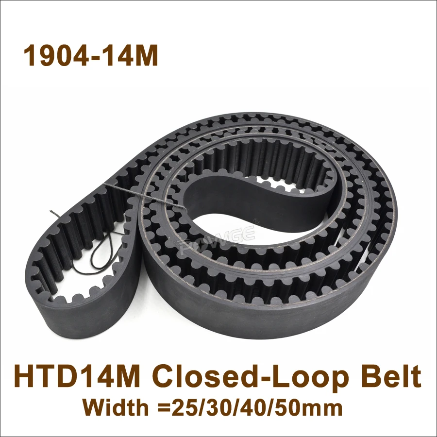 POWGE 1904 14M Synchronous Belt Teeth=136 W= 25/40/50mm Rubber Closed