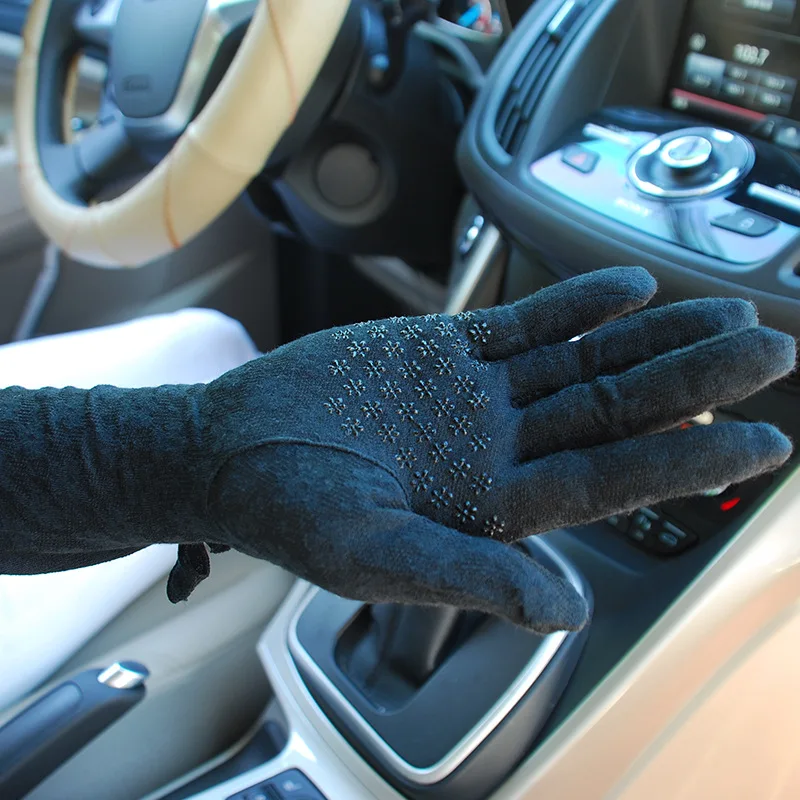 Летние солнцезащитные перчатки для женщин Opera 60 см длинные Opera рукав хлопок кружева перчатки с защитой от УФ скольжение устойчивые перчатки для вождения полный палец