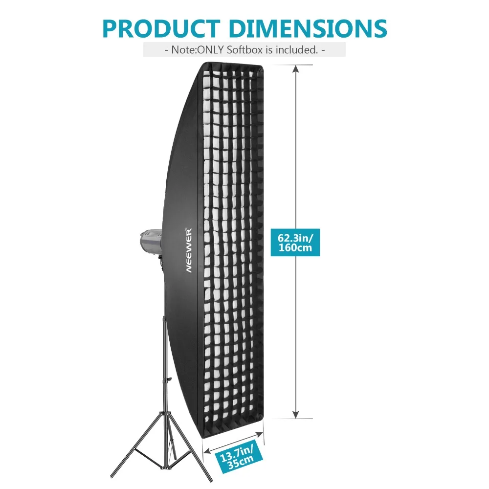Neewer 14 х 63 дюйма / 35 х 160 см Сотовый ящик с сотовой решеткой и креплением Bowens Speedring для вспышки Speedlite Studio Flash