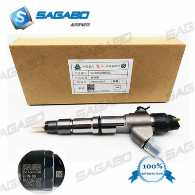 

100% original new Common rail injector 0445120357 0445 120 357 for HOWO VG1034080002