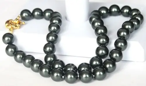 

Hot sale new Style >>>>>12mm Black South Shell Pearl Necklace 18'' #927