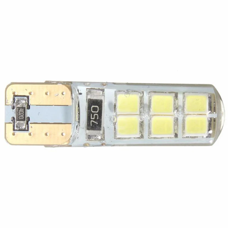 JXLCLYL 2pc T10 194 W5W COB 2835 12LED Car Canbus Bright License Width Light Bulb White