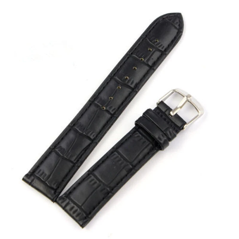 Watchbands Black Brown Leather Watch Strap Band Genuine Soft Buckle Wrist Replacement Fits Mens Relojes Hombre 14/16/18/20/22mm