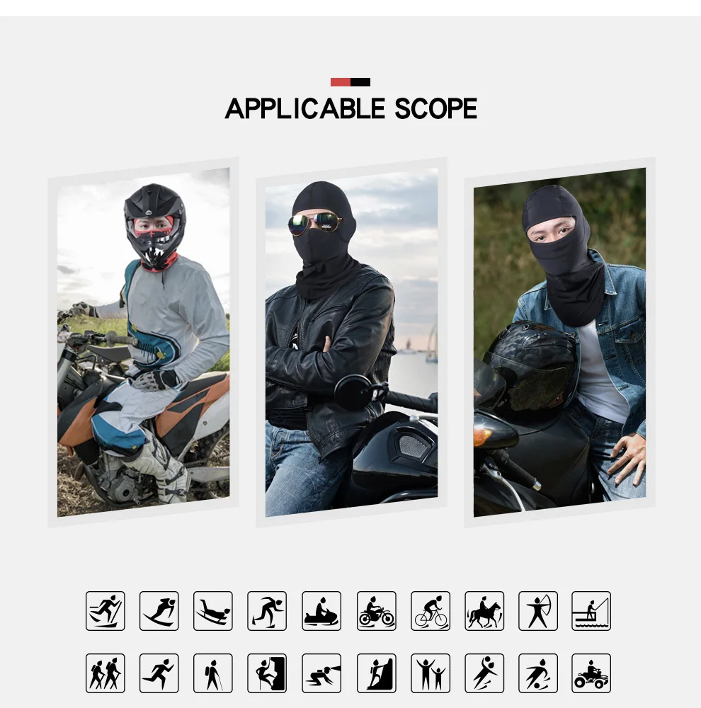 HEROBIKER мотоциклетная маска для лица унисекс черная Лыжная маска Балаклава мото маска мотоциклетная Пейнтбольная рыболовная маска для всех сезонов