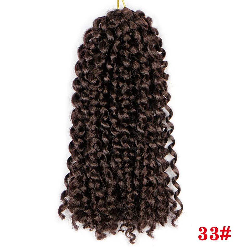 Энергичные 8 дюймов марли Вязание косичками синтетические плетеные плетение волос кудряшки эффектом деграде(переход от темного к фиолетовый цвет - Color: #33